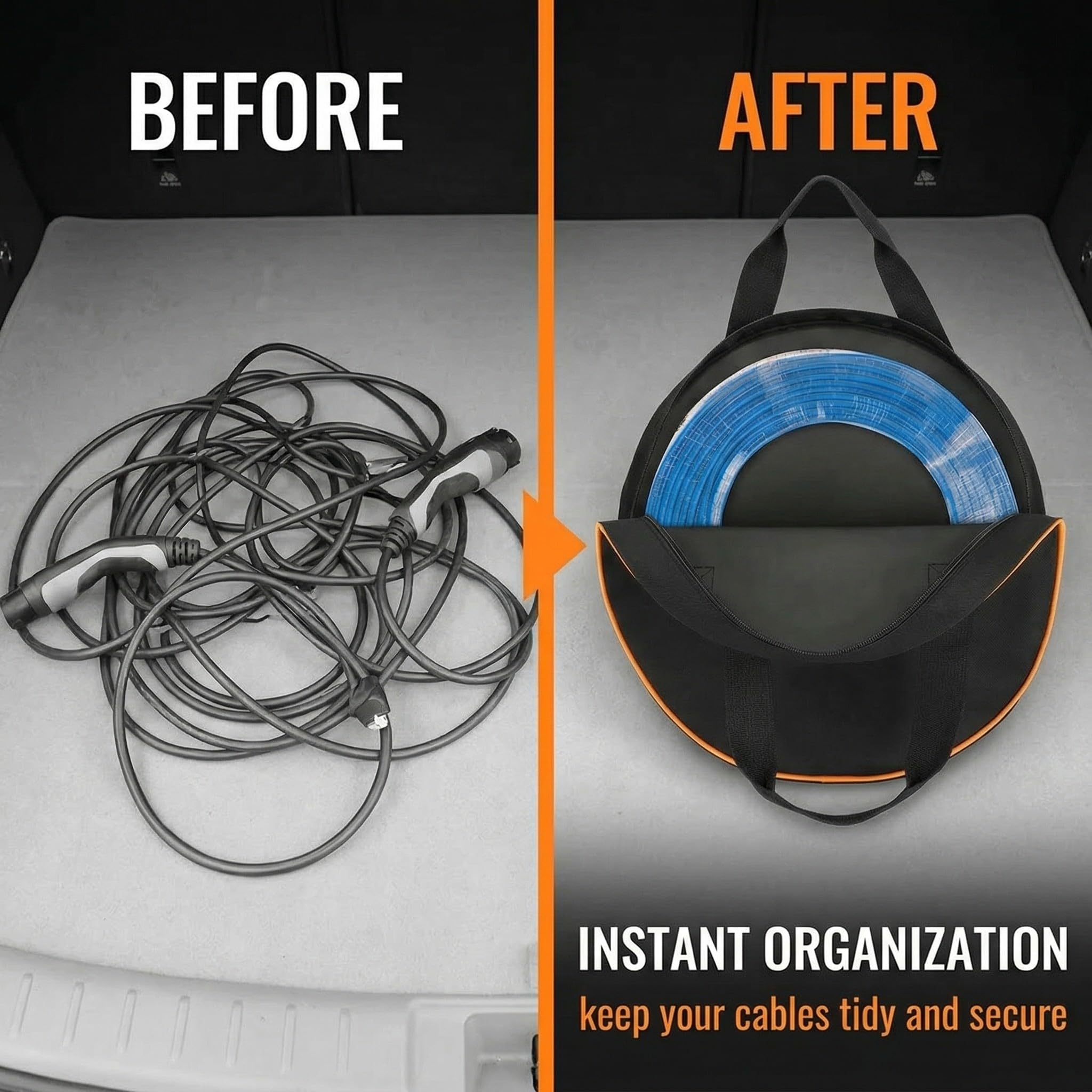 Sac de Transport pour Câble de Charge Voiture Électrique Type 2 Type 1 Organisateur
