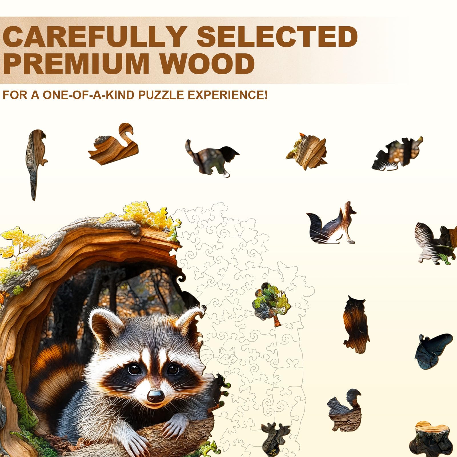 Jigfoxy Puzzle In Legno Maine Coon, 300 Pezzi, Forma Animale Unica, Dimensioni 42x33,6 Cm, Gioco Creativo Per Adulti E Bambini, In Scatola Regalo