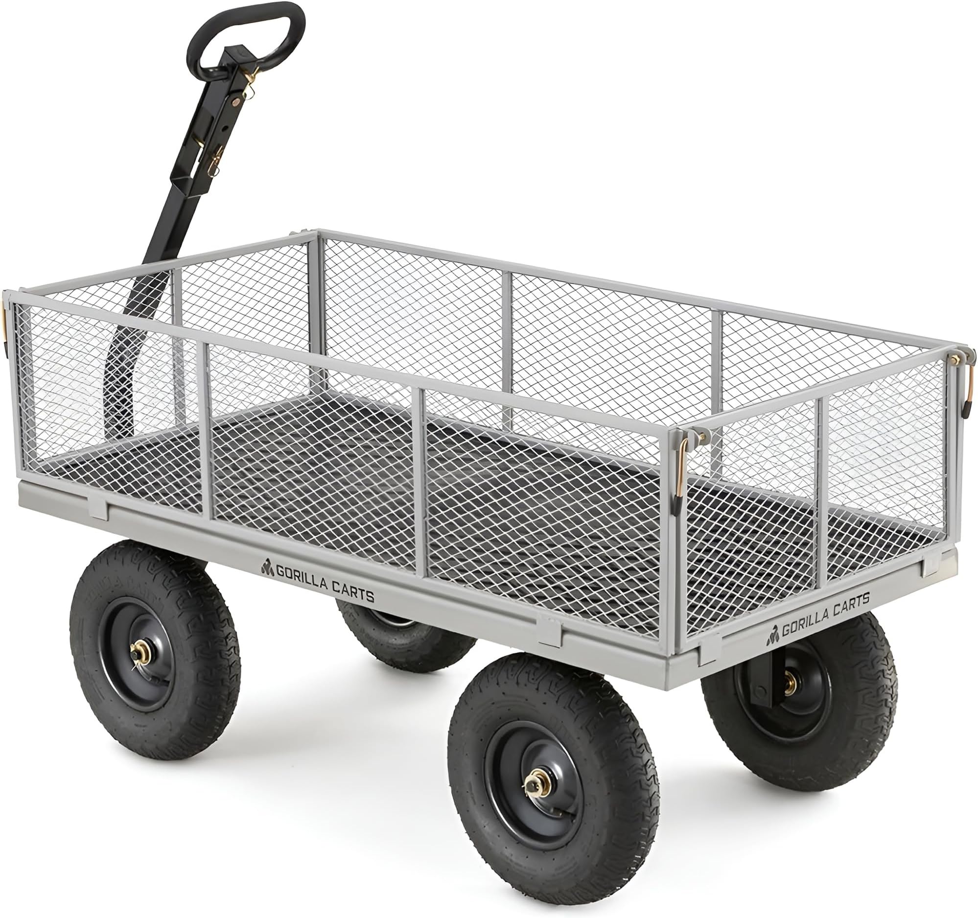 GOR1001-COM Heavy-Duty Steel Utility Cart with Removable Sides, 1000-lbs. Capacity, Gray
