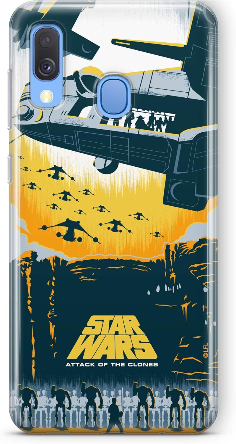 ERT GROUP Original Star Wars TPU Case for Samsung Galaxy A40, Liquid Silicone Cover, Flexible and Slim, Protective for Screen, Shockproof and Anti-Scratch Phone Case Transparent
