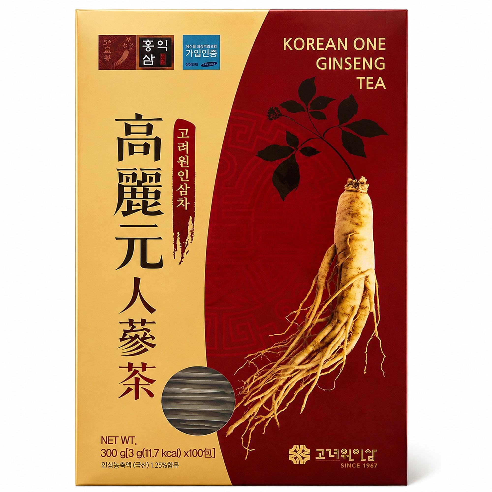 YAMANGU Chá granulado instantâneo de ginseng coreano Panax ginseng 3 g, 100 sachês