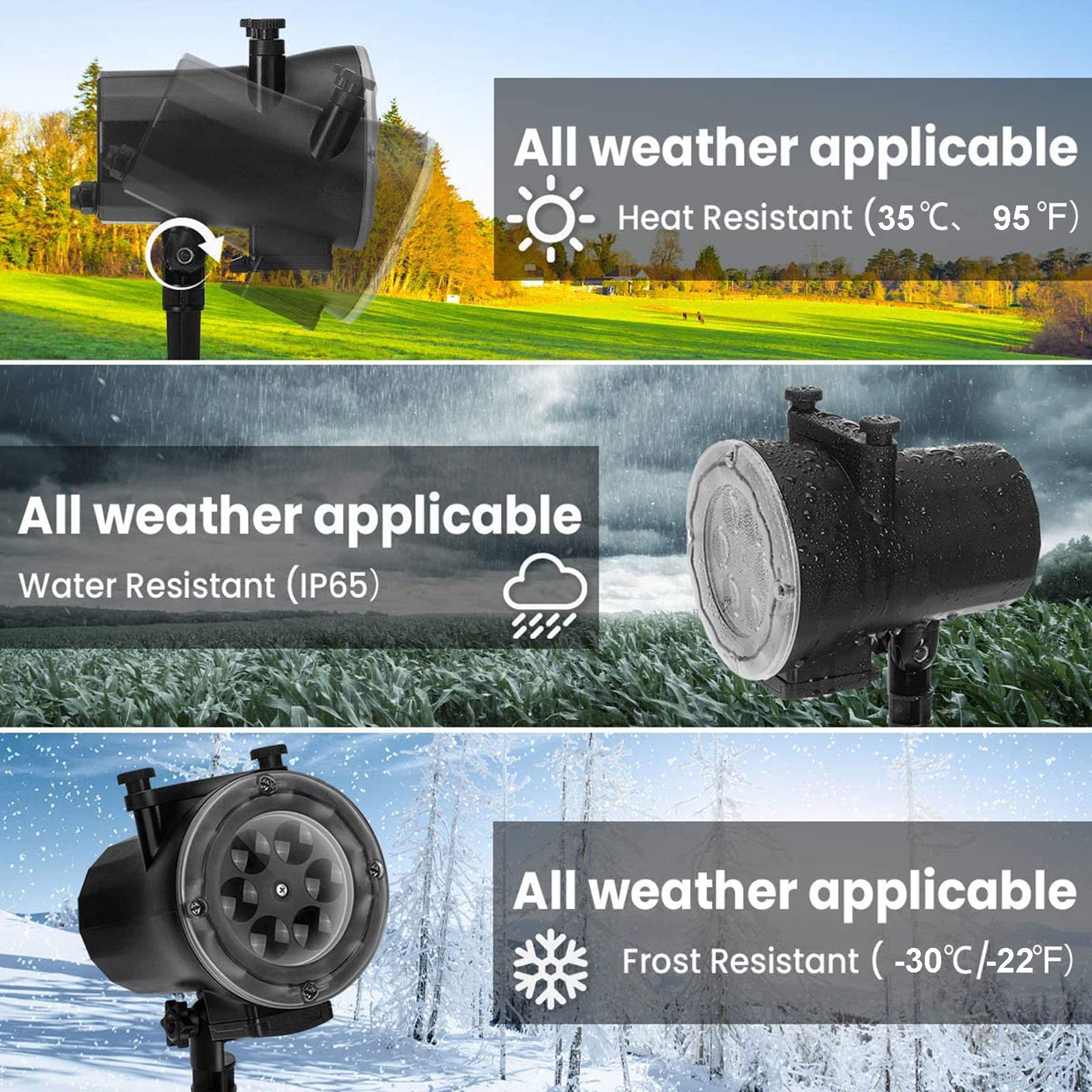Projecteur de Noël Lumières Extérieures, Lampe de Projecteur de Noël LED avec 12 Diapositives Mobiles, Projecteur de Décoration Imperméable Flocon de Neige avec Télécommande pour Nouvel An Vacances No