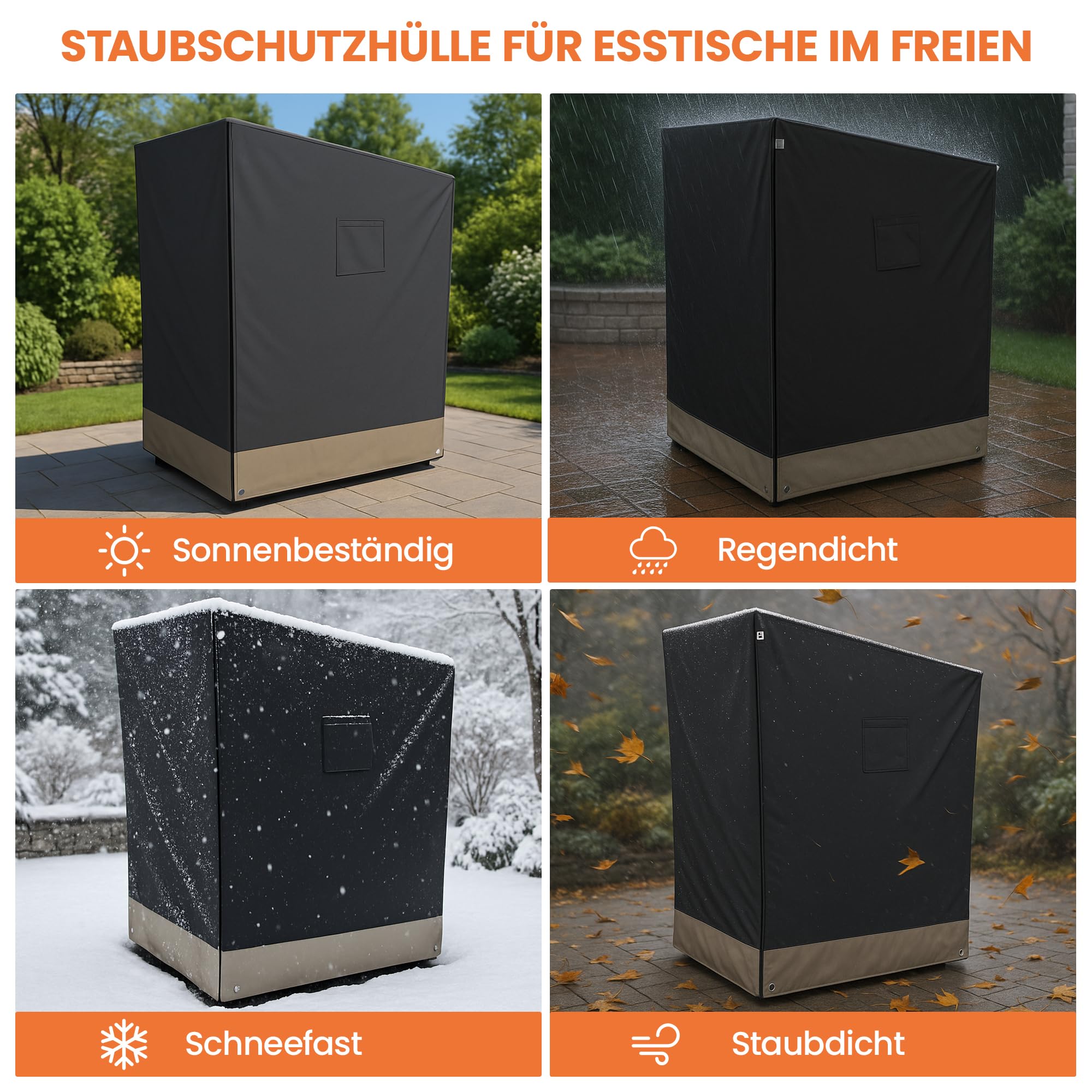 Hängesessel Abdeckung 420D Abdeckplane mit Schaukelstuhl-Abdeckung mit Doppelzipp,Wasserdicht UV-Anti Winterfest Schutzhülle Gartenmöbel Abdeckplane für Hängestuhl(128x105x140/160cm)