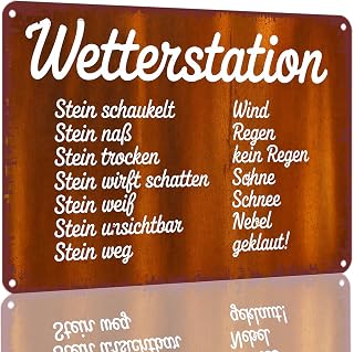 Vintage Aluminum Weather Station Sign 8x12 Inch Rustic Funny Wall Decor for Garage Patio Outdoor Home Garage Bar Cafe Man Cave Decorative Signs