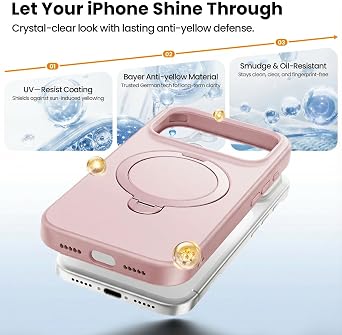 360 Stand for iPhone 18 Pro Case/iPhone 17 Pro, Pink