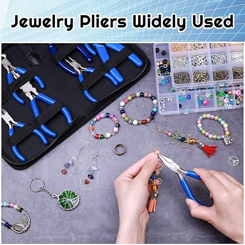 Miniatura 7 de Shynek Herramientas de alicates para hacer joyas, 8 piezas de alicates de joyería para suministros de fabricación de joyas