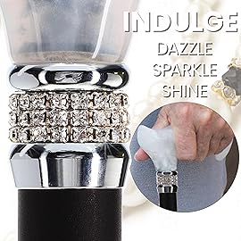 Royal RC Canes Rhinestone Designer - Black & White Exquisite Pearlz Walking Cane Adjustable - Aluminum Shaft - Stylish Canes for Women and Men Stability - Seniors Walking Stick