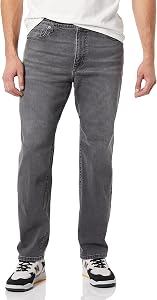 Amazon Essentials Men's Straight-Fit Stretch Jean, Washed Grey, 36W x 30L