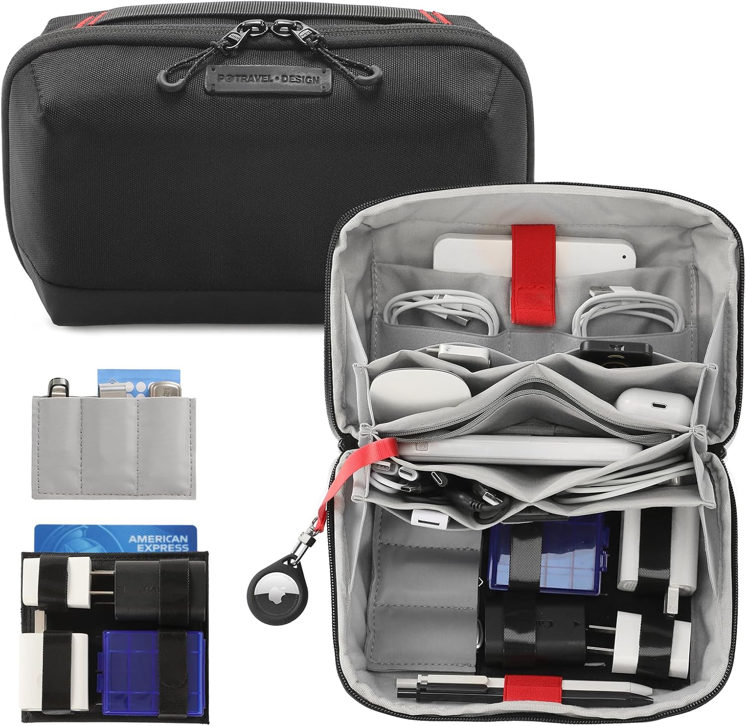 Electronics Organizer Travel Case, Water Resistant Tech