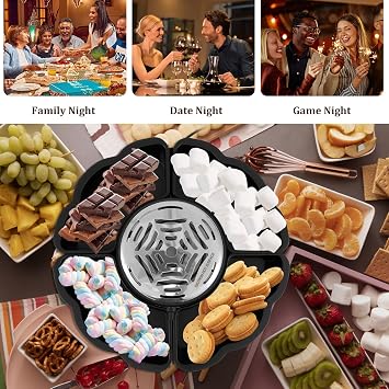2 in 1 Electric Smores Maker, Tabletop Indoor Family Smore Maker, Marshmallow Toaster Flameless Smores Burner, Marshmallow Roaster Smore Kit for Date Night, Movie Night, and Housewarming Gift
