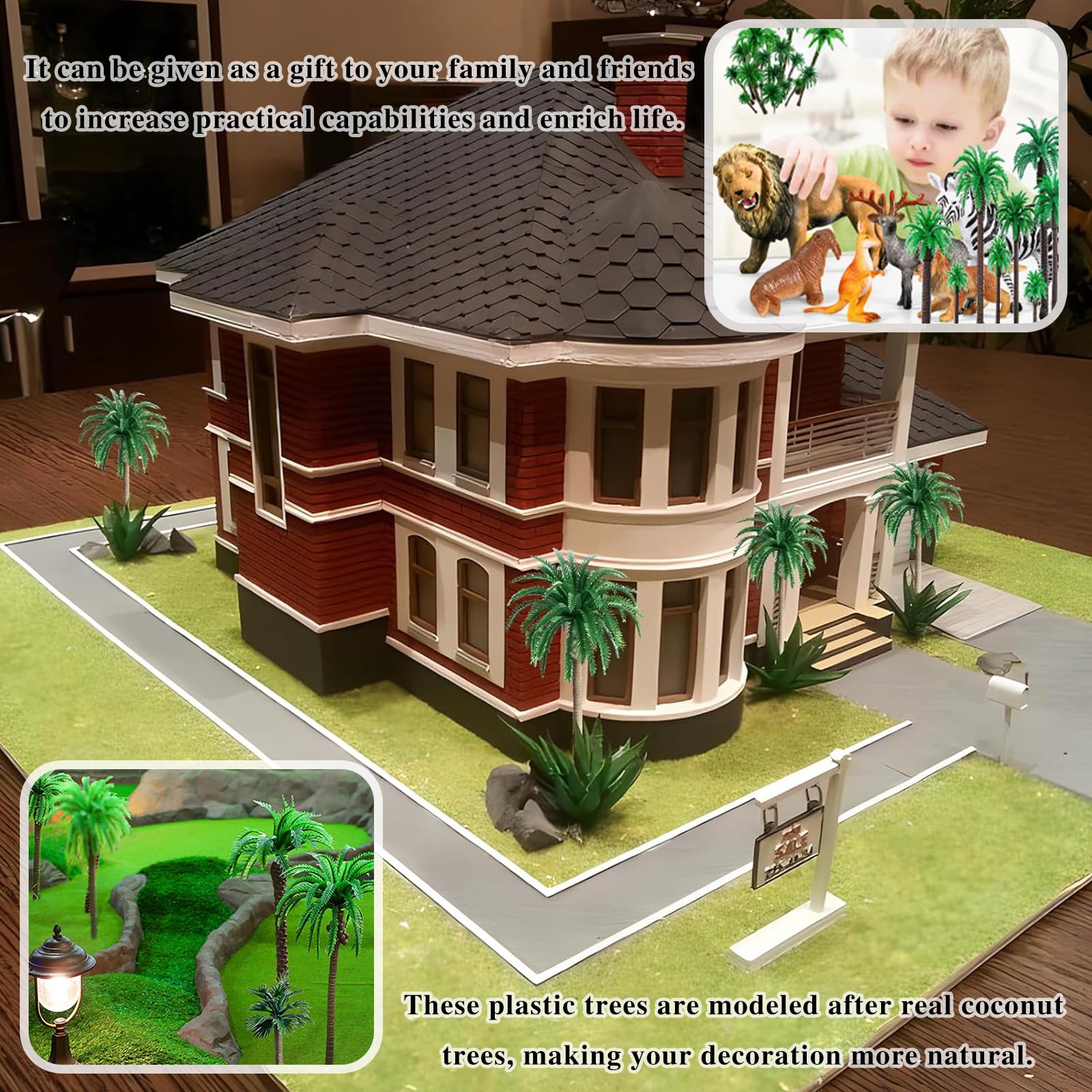 Set 25 Alberi Di Cocco In Miniatura – Plastica Verde – 5 Dimensioni (4-11,5 Cm) – Per Decorazioni Torte E Diorami - 3