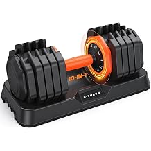 FEIERDUN 10 in 1 Adjustable Dumbbell Set, 25lb/55lb Pair For Home Fitness