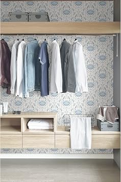 NuWallpaper by WallPops Blue Shellby Peel & Stick Wallpaper