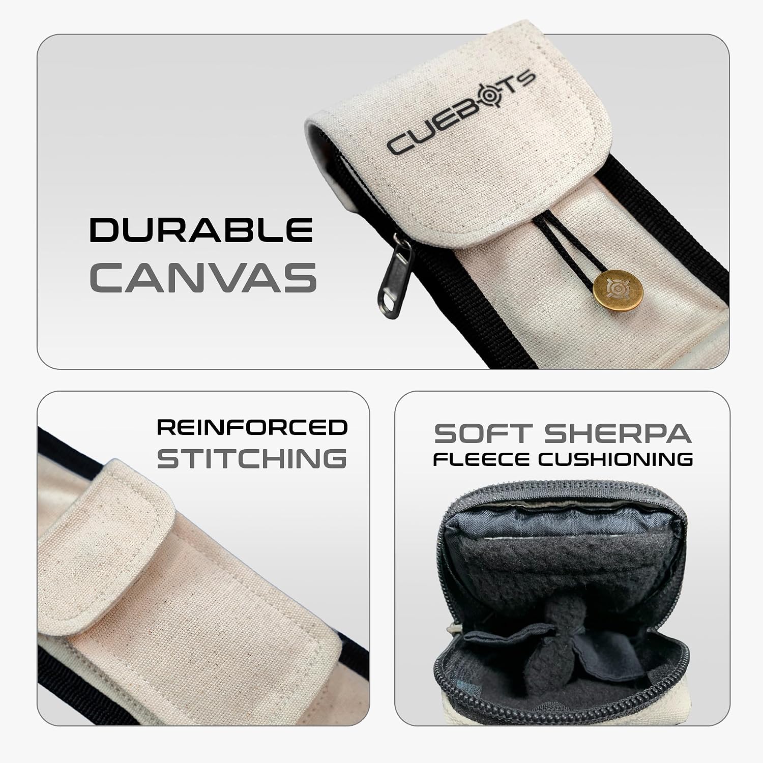 Canvas Soft Cue Case, 2x2 Case, Pool Stick Case, Stick Case Holds 2 butts and 2 shafts, Multi Pocket Billiards Bag, Cue Stick Carrying Bag