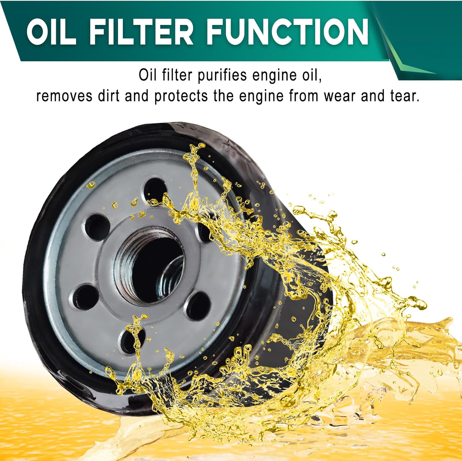 Diagram showing oil flowing through an oil filter, illustrating its purification function.