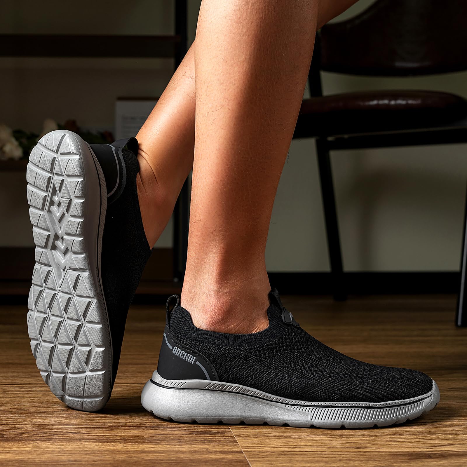 ODCKOI Męskie Sneaker, Bez Sznurowadeł, Wsuwane, Z Siateczki, Oddychające, Lekkie Buty Do Biegania, Na Co Dzień, Wygodne Buty Sportowe