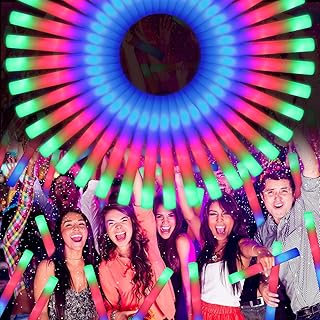 70 PCS LED Foam Glow Sticks Bulk, Glow in the Dark Party Supplies with