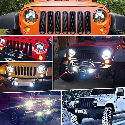 Miniatura 6 de LX-LIGHT Luz antiniebla LED de 4 pulgadas y 60 W con EMC compatible con Jeep Wrangler TJ LJ JK Dodge Journey luces de parachoques delantero (par)
