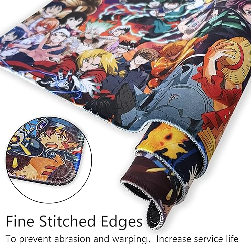 Miniatura 4 de Alfombrilla de mouse de personajes de anime para computadora, alfombrilla de mouse grande para juegos de anime, alfombrilla de goma antideslizante