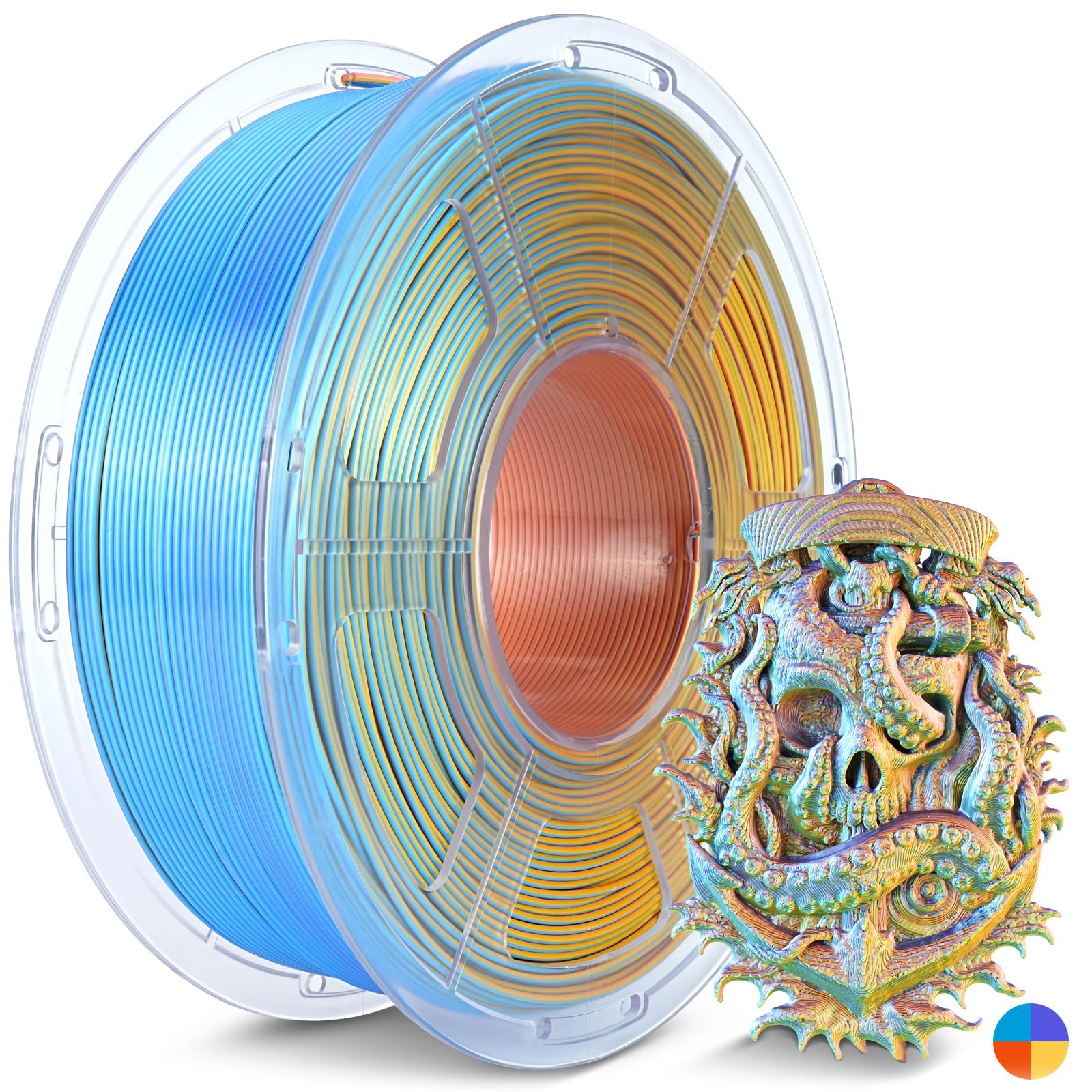 JAYO Silk Quad Color PLA 3D Printer Filament 1.75mm, 1.1kg