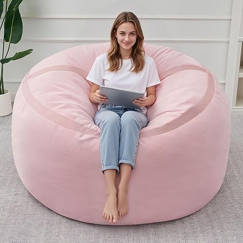 Miniatura 69 de HABUTWAY Puf gigante de 2 pies para adultos, con relleno de espuma viscoelástica, puf grande con funda de terciopelo holandés extraíble para sala de