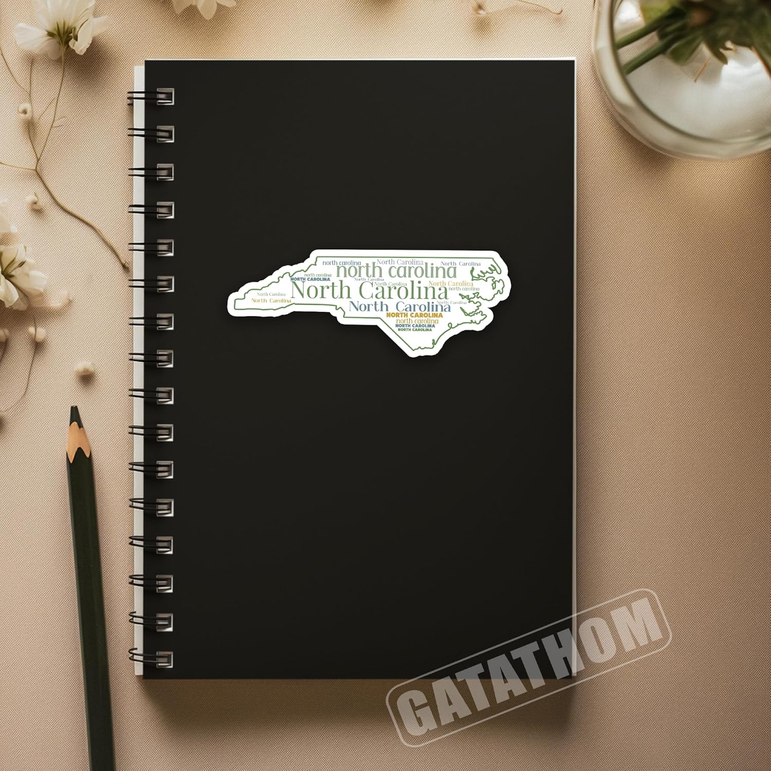 (3PCS) North Carolina State Map Sticker – North Carolina Word Art Decal | Waterproof US State Outline Vinyl Stickers for Water Bottles, Laptops, Scrapbooking, Travel Gift, Local Pride | 3" x 1.1" - Image 4