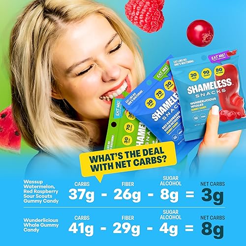 Miniatura 6 de Shameless Snacks - Gomitas keto bajas en carbohidratos sin gluten - Frambuesa roja, sandía, ballenas Wunderlicious