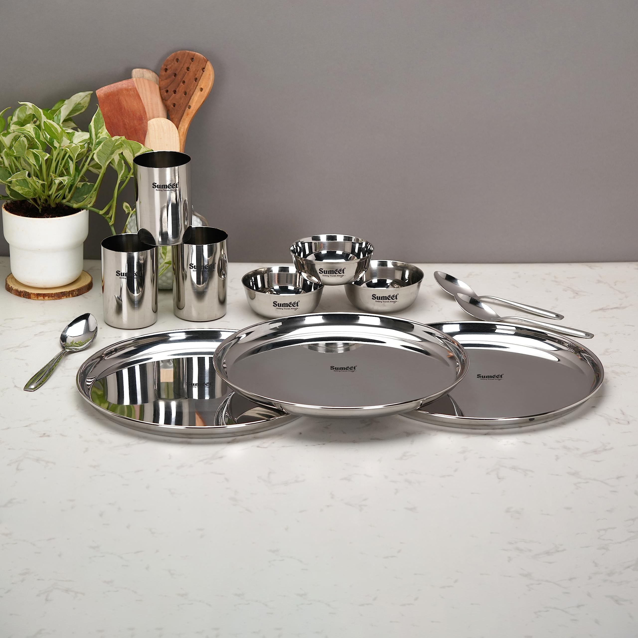 Sumeet Stainless Steel Dinner Set - 24 Piece -9