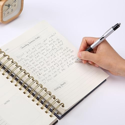 Miniatura 5 de Mr. Pen - Diarios cristianos para mujeres y hombres, 8.5 x 6.5 pulgadas, 365 páginas, tapa dura azul marino y encuadernación en espiral dorada,