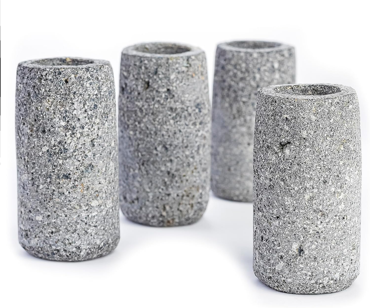 Volcanic Stone Shot Glasses - Set of 4 Natural Shot Glass - 1.5 Oz - 100% Organic & Eco friendly - Natural Basalt Rock