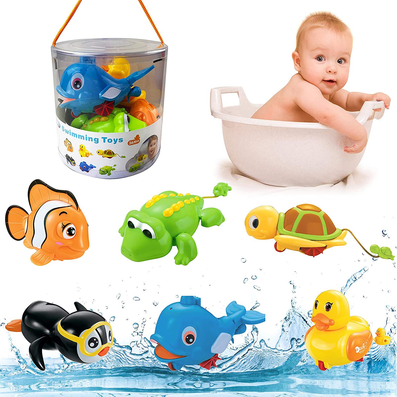 Buy Liberty Imports [6 Pack] Swimming Wind Up Sea Animals in the Bathtub Windup Motorized Water