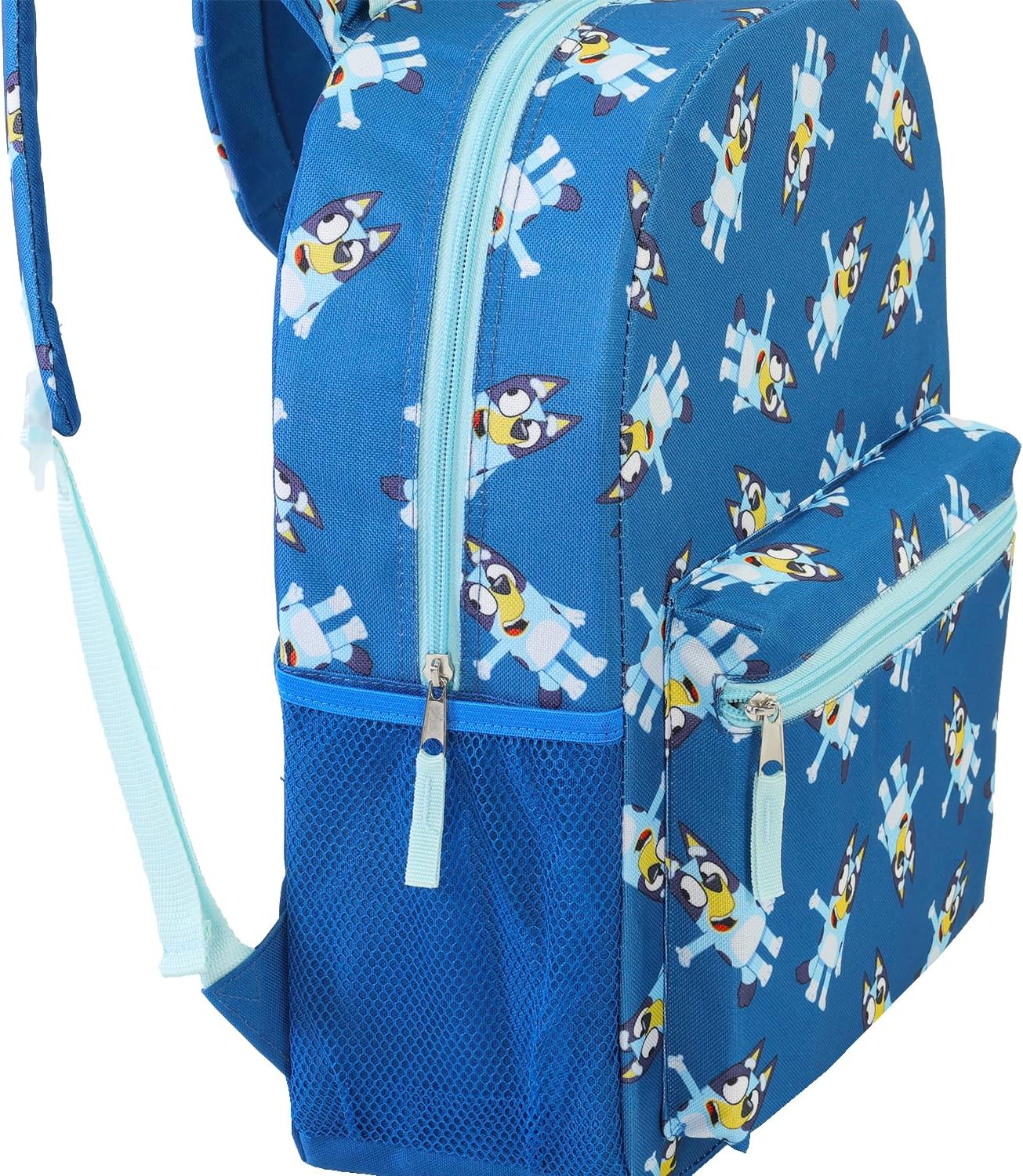 Bluey Backpack with Lunch Box Set - Bundle of 16” Backpack, Lunch Bag, Water Bottle, Stickers, More | Bluey School Supplies