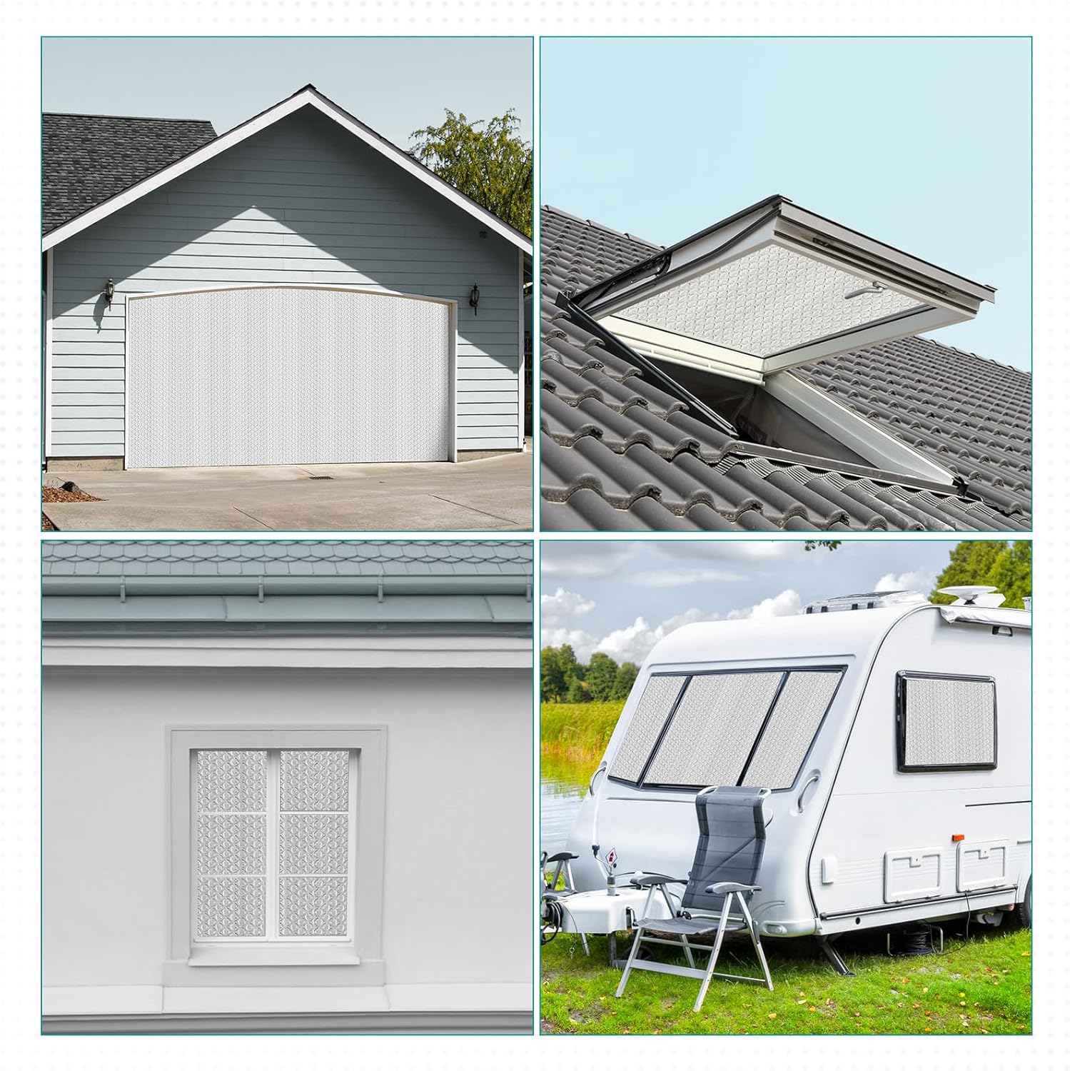 Reflective Insulation Roll 47.2 in X 16.4 FT, Window Insulation for Summer Heat, Double Side Aluminum Foil Bubble Shield for Windows, Roof, Garage Door