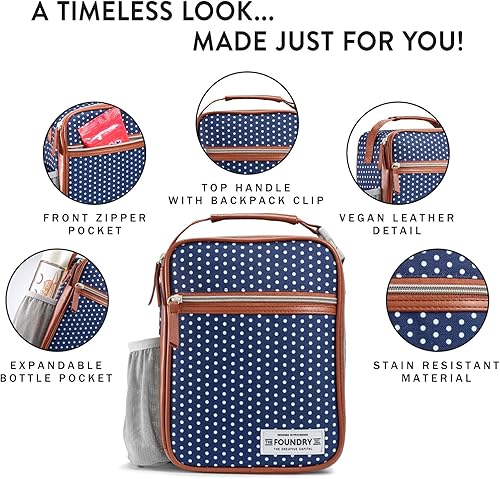 Miniatura 2 de Foundry by Fit + Fresh, Thayer Bolsa de almuerzo aislada con 2 recipientes de alimentos, lonchera reutilizable para niños y mini bolsa de