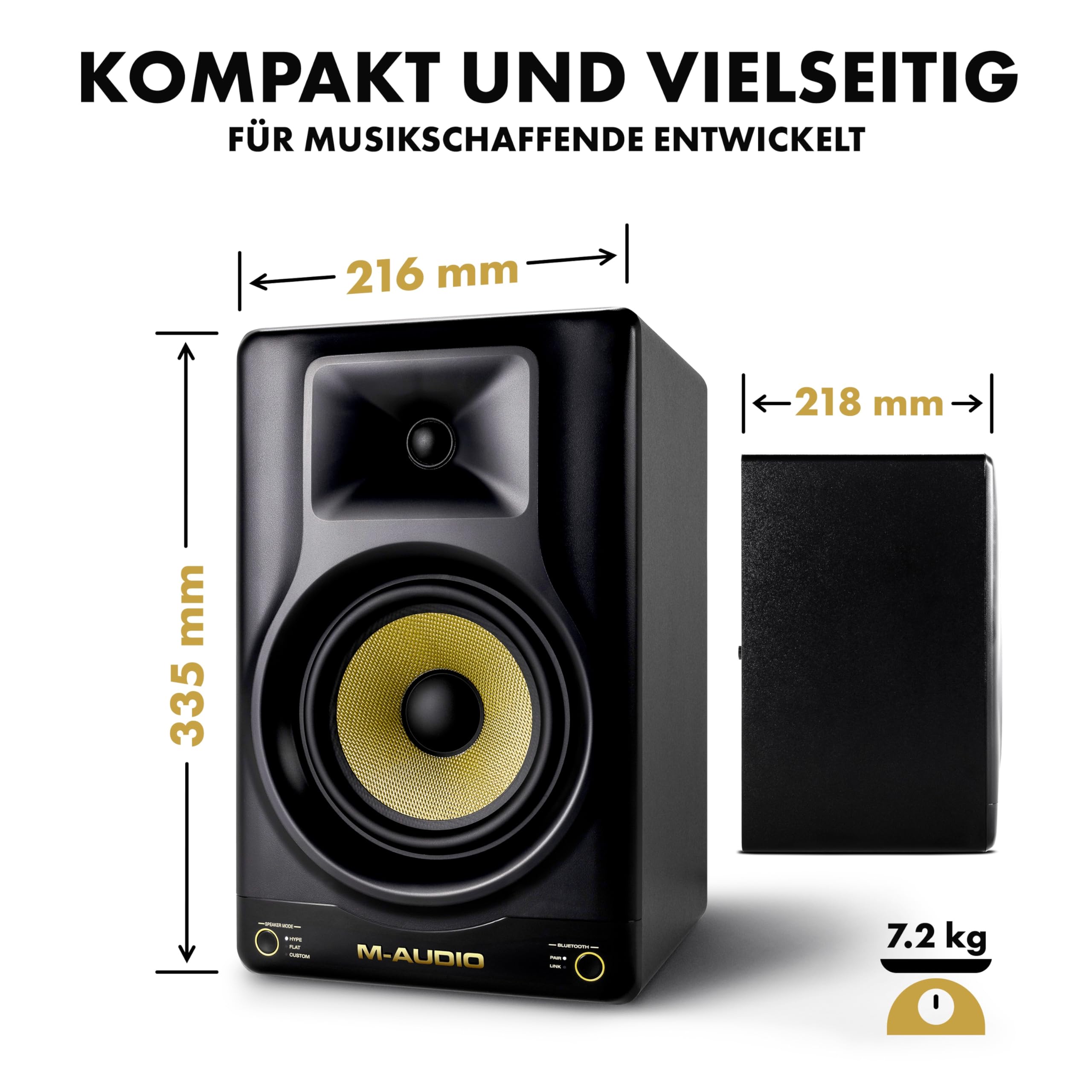 M-Audio Forty Sixty 6.5 Zoll Studio Monitor Lautsprecher für Produktion und Mixing mit Präzisions-DSP Frequenzweiche, EQ, Steuerungs-App und Bluetooth