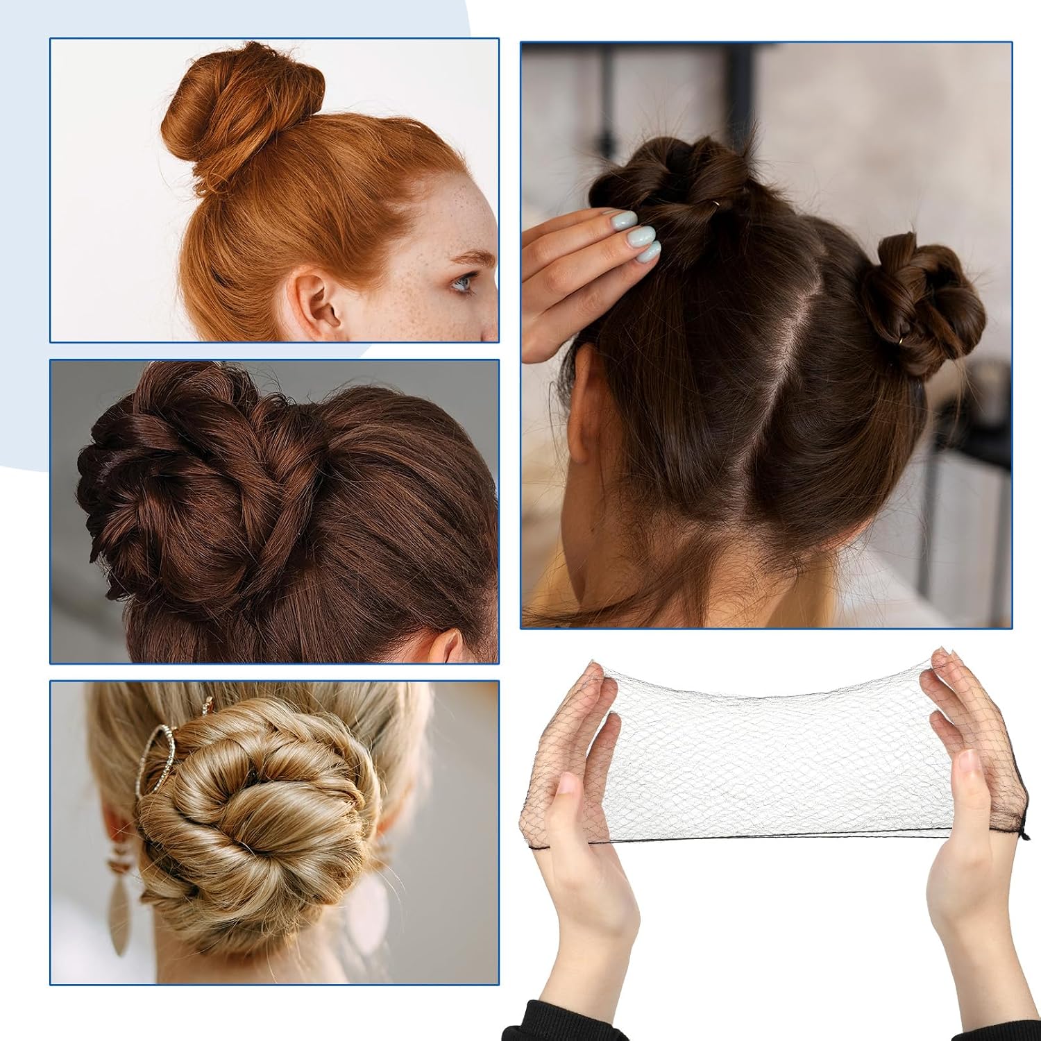 InnoHHustle 20 PCS Hair Nets, Invisible Elastic Edge Mesh Hairnets Black Individual Package Hairnet Wig Nets Hair Bun Net for Women Bun Ballet Buns Gymnastic Dance Sleeping Kitchen