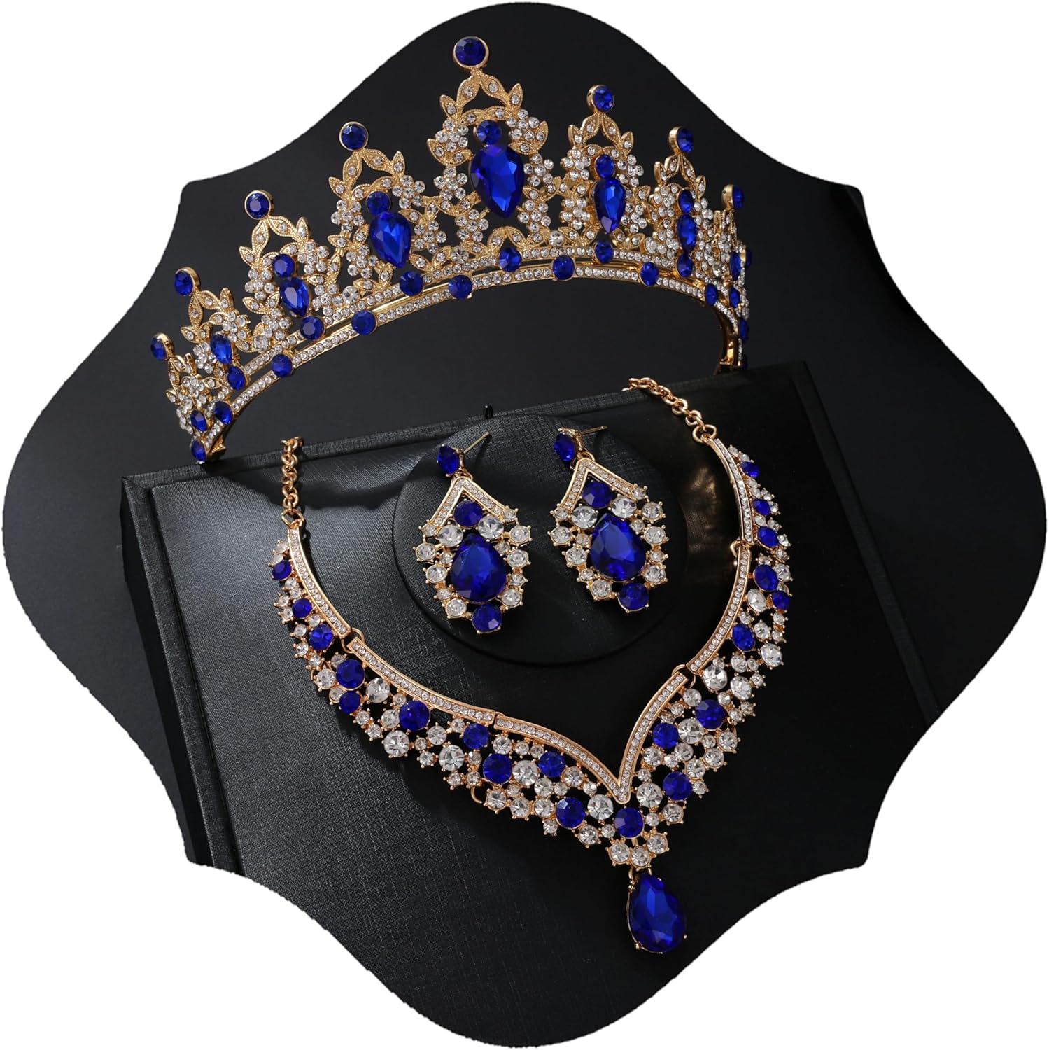 Tiaras and Crowns for Women,Tiaras Earrings Necklace, Crystal Bridal Jewelry Set