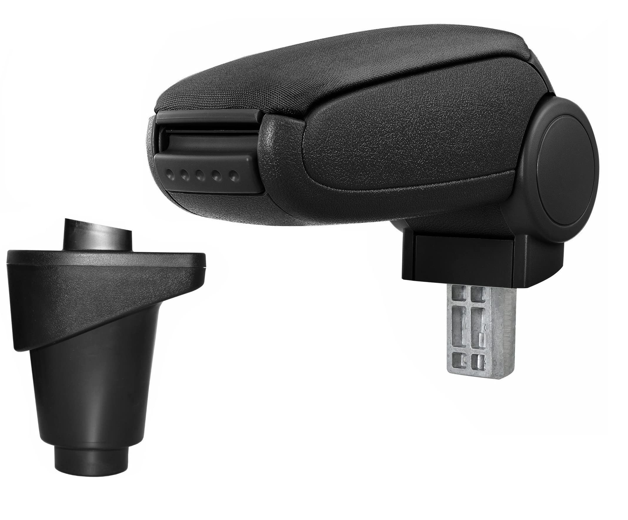 Accoudoir Central de Rangement pour Fiat 500L - Noir avec Revêtement Tissu