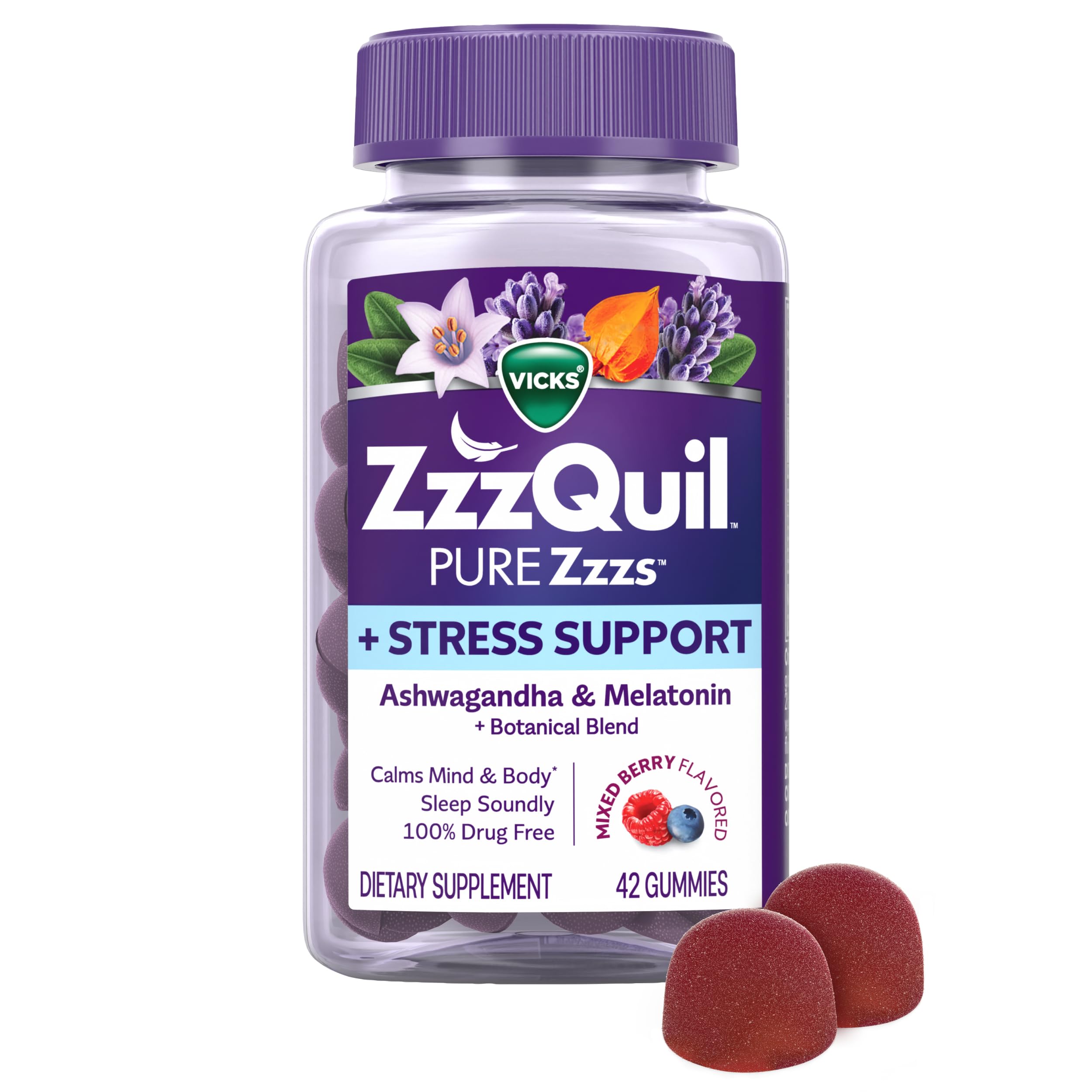 Amazon.com: ZzzQuil PURE Zzzs De-Stress Melatonin Sleep Aid