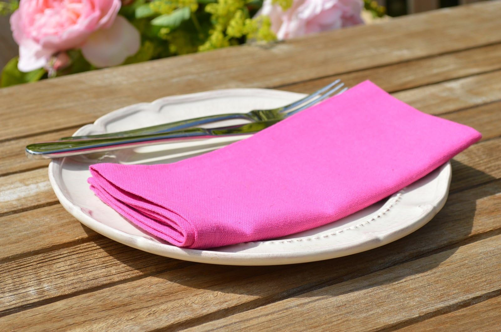 Quayside Home Napkins, 100% Cotton in Fuchsia Pink pack of 4