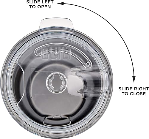 Miniatura 2 de BUILT - Juego de vaso de acero inoxidable de doble pared con tapa de reemplazo, 2 popotes de Tritan reutilizables, cepillo de alambre de limpieza en