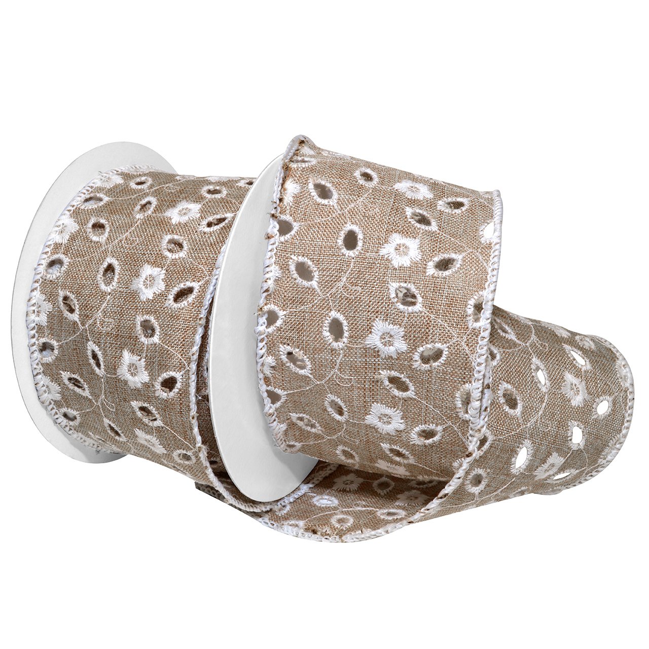 Ruban à œillets en lin Morex 6,35 cm x 9,1 m coloris naturel