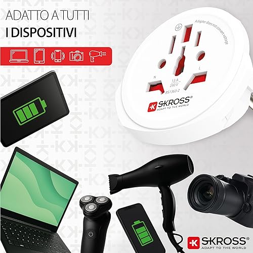 Miniatura 5 de Skross Adaptador de viaje del mundo a Europa, blanco