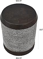 Vista 3 de Ball & Cast Juego de 1 mesa auxiliar de cuerda de cáñamo, mesa auxiliar de concreto, taburete de dos tonos