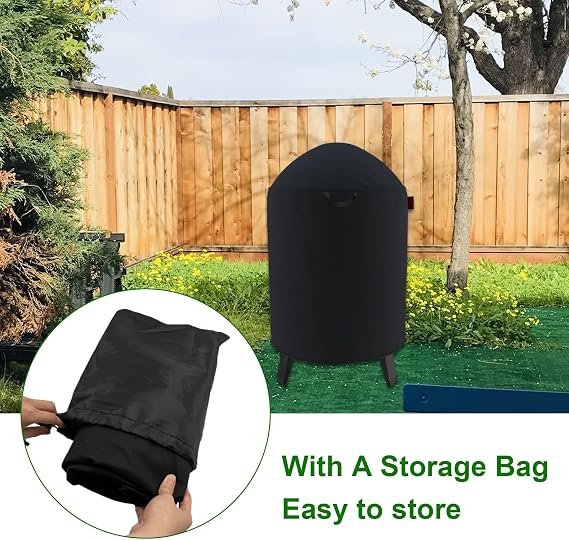 Round Smoker Cover Fits Grill Boss, SUNLIFER 20.5 Vertical Smoker,Pit Barrel Cooker Co 18.5 Smoker, Charbroil The Big Easy TRU-Infrared Smoker, Kamado Joe Classic Joe Series II 18 Grill 25D x 35H