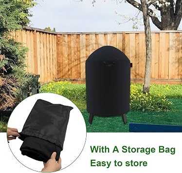 Round Smoker Cover Fits Grill Boss, SUNLIFER 20.5 Vertical Smoker,Pit Barrel Cooker Co 18.5 Smoker, Charbroil The Big Easy TRU-Infrared Smoker, Kamado Joe Classic Joe Series II 18 Grill 25D x 35H