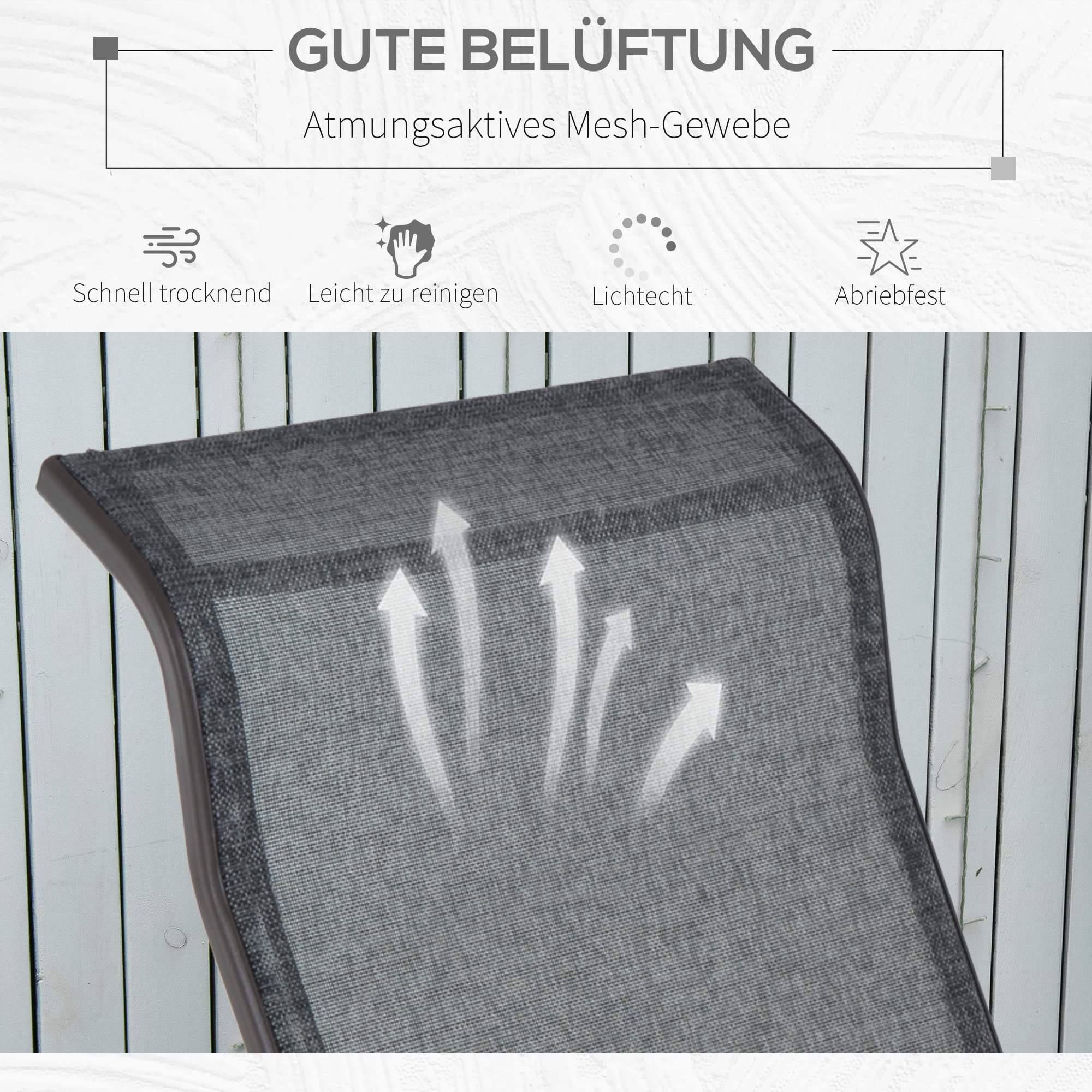 Outsunny Schaukelstuhl Garten Gartenstuhl Relaxstuhl Gartenschaukel Garten Metall Schaukel Stuhl für Garten Terrasse Balkon Texteline Grau+Braun 60 x 78 x 105 cm