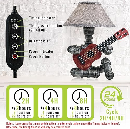 Miniatura 8 de Lámpara de mesa de guitarra musical, decoración artística, artículos de guitarra, regalos geniales para amantes de la música, reproductores de