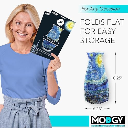 Miniatura 6 de MODGY Florero expandible, plástico decorativo moderno plegable impreso jarrones para centros de mesa para bodas, mesa de comedor, decoración del