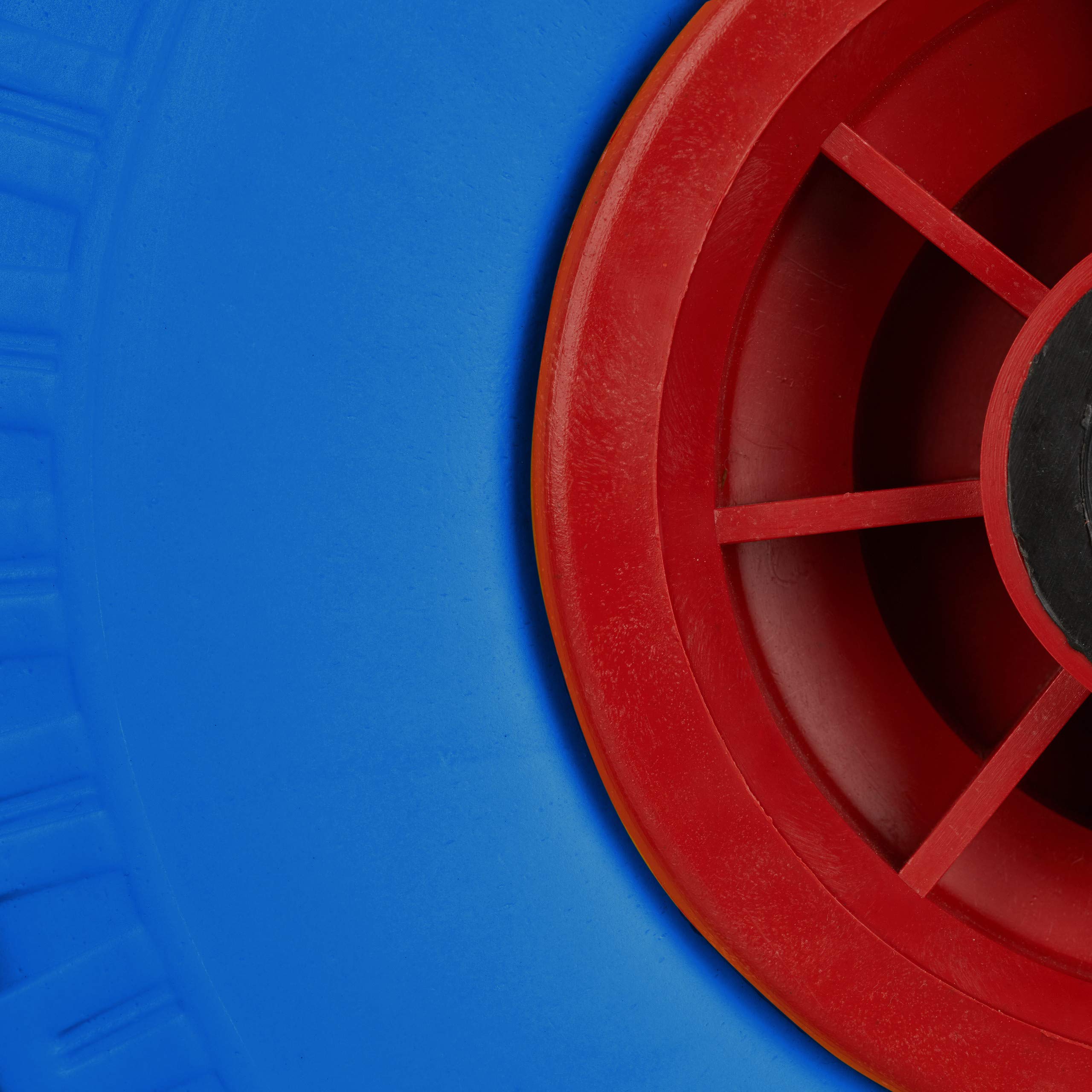 Set da 8 Ruote per Carriola, Pneumatici di Gomma Piena Antipanne, Asse 25mm, max.80 kg, 260x85mm, Blu Rosso